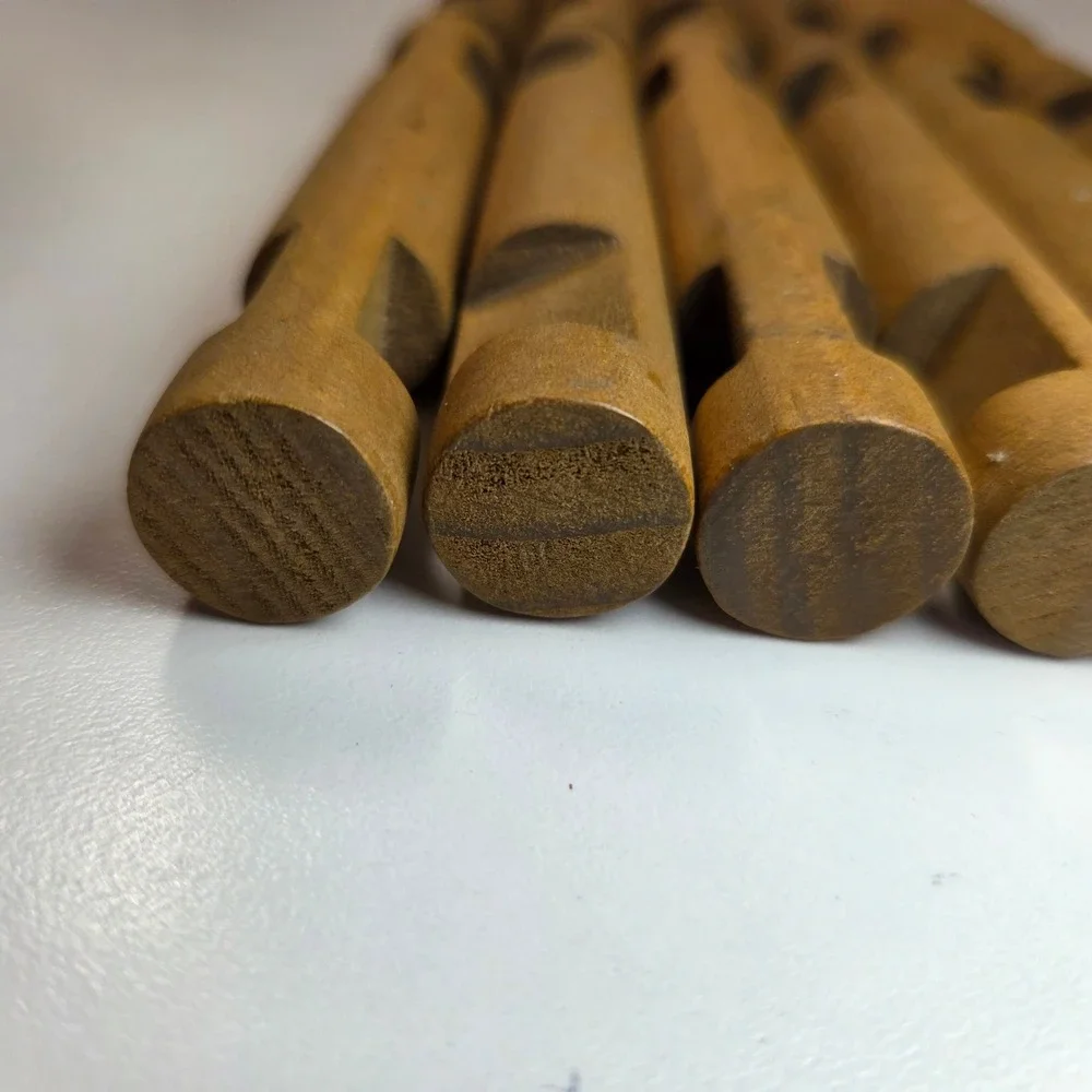 Lincoln Logs Small Round 2 Notch Wood Replacement Pieces Lot of 12 Brown 4.5in